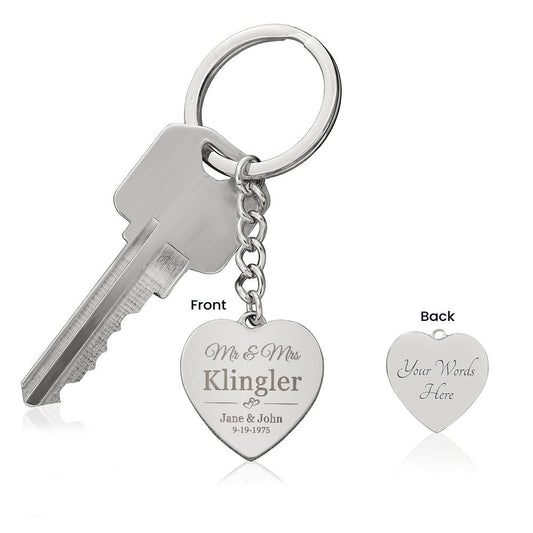Personalized Engraved Heart Keychain