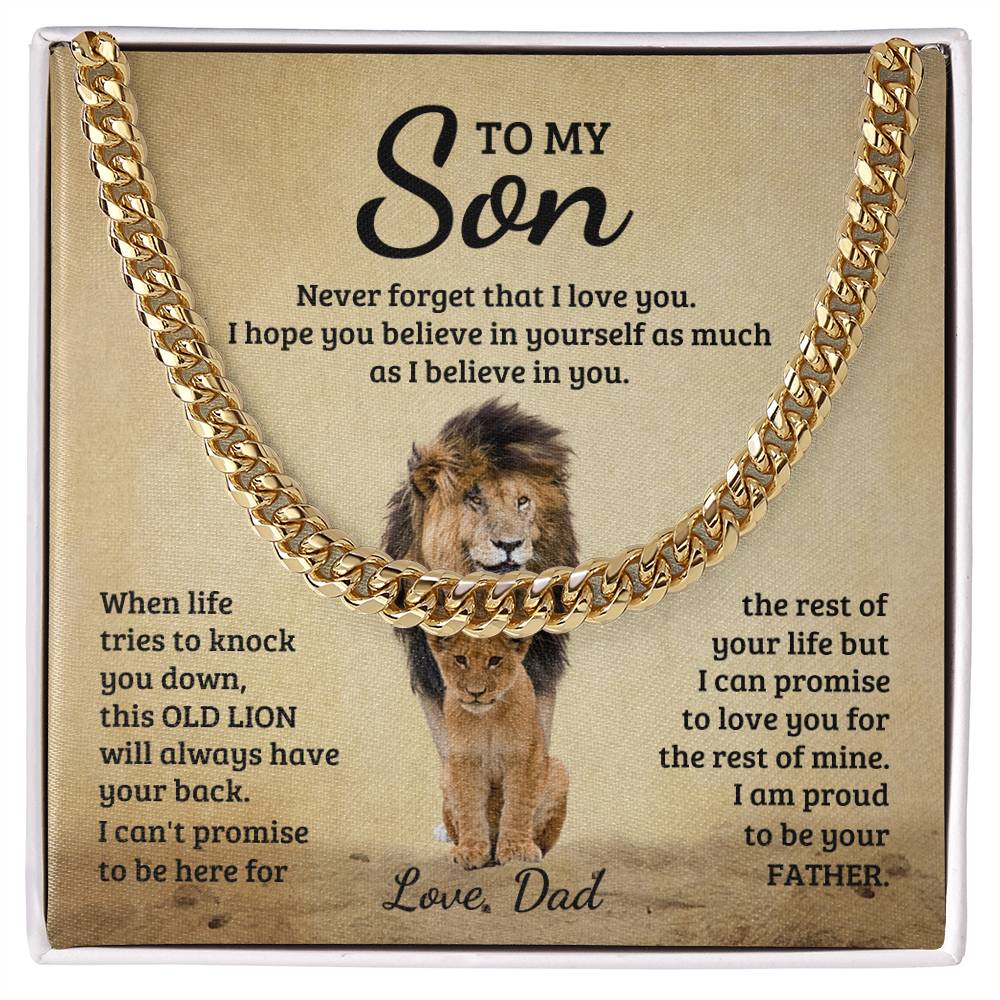 To My Son Gift From Dad, Never Forget That I Love You - Cuban Link Chain Neckalce