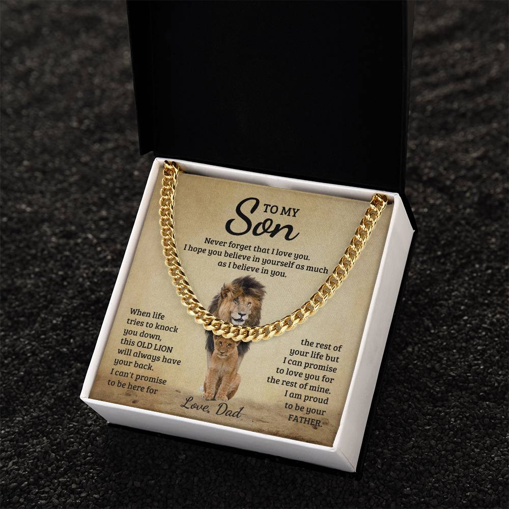 To My Son Gift From Dad, Never Forget That I Love You - Cuban Link Chain Neckalce