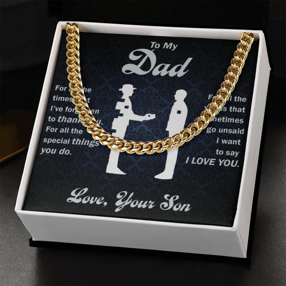 To My Dad Gift From Son, Thank You For Everything - Cuban Link Chain Neckalce