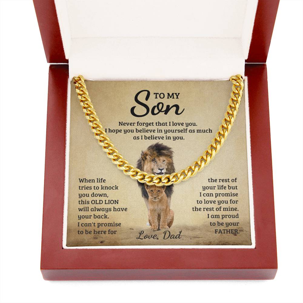 To My Son Gift From Dad, Never Forget That I Love You - Cuban Link Chain Neckalce