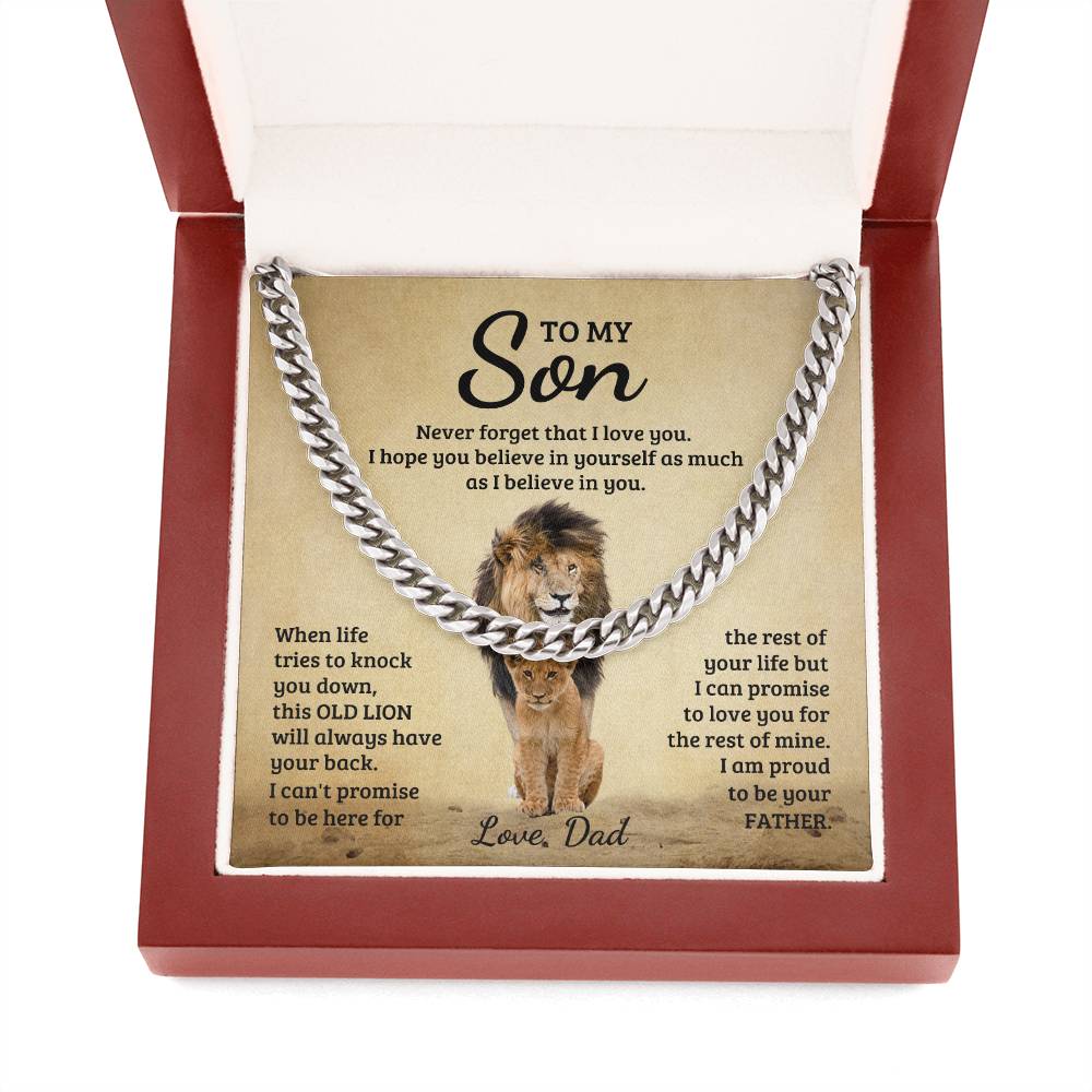 To My Son Gift From Dad, Never Forget That I Love You - Cuban Link Chain Neckalce