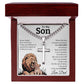 Personalized Cuban Link Chain with Engraved Artisan Cross