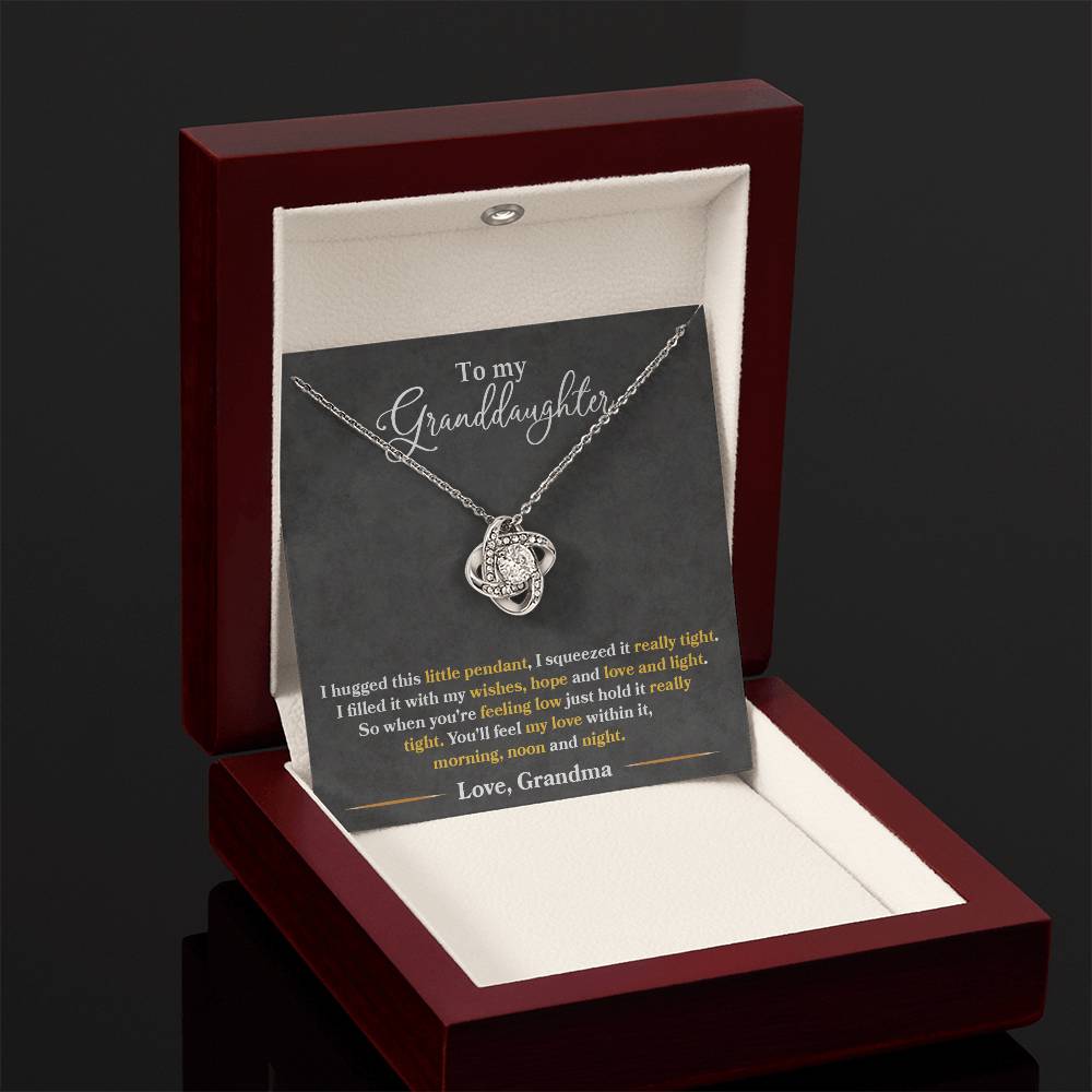 To My Granddaughter, You_ll Feel My Love Within This - Love Knot Necklace