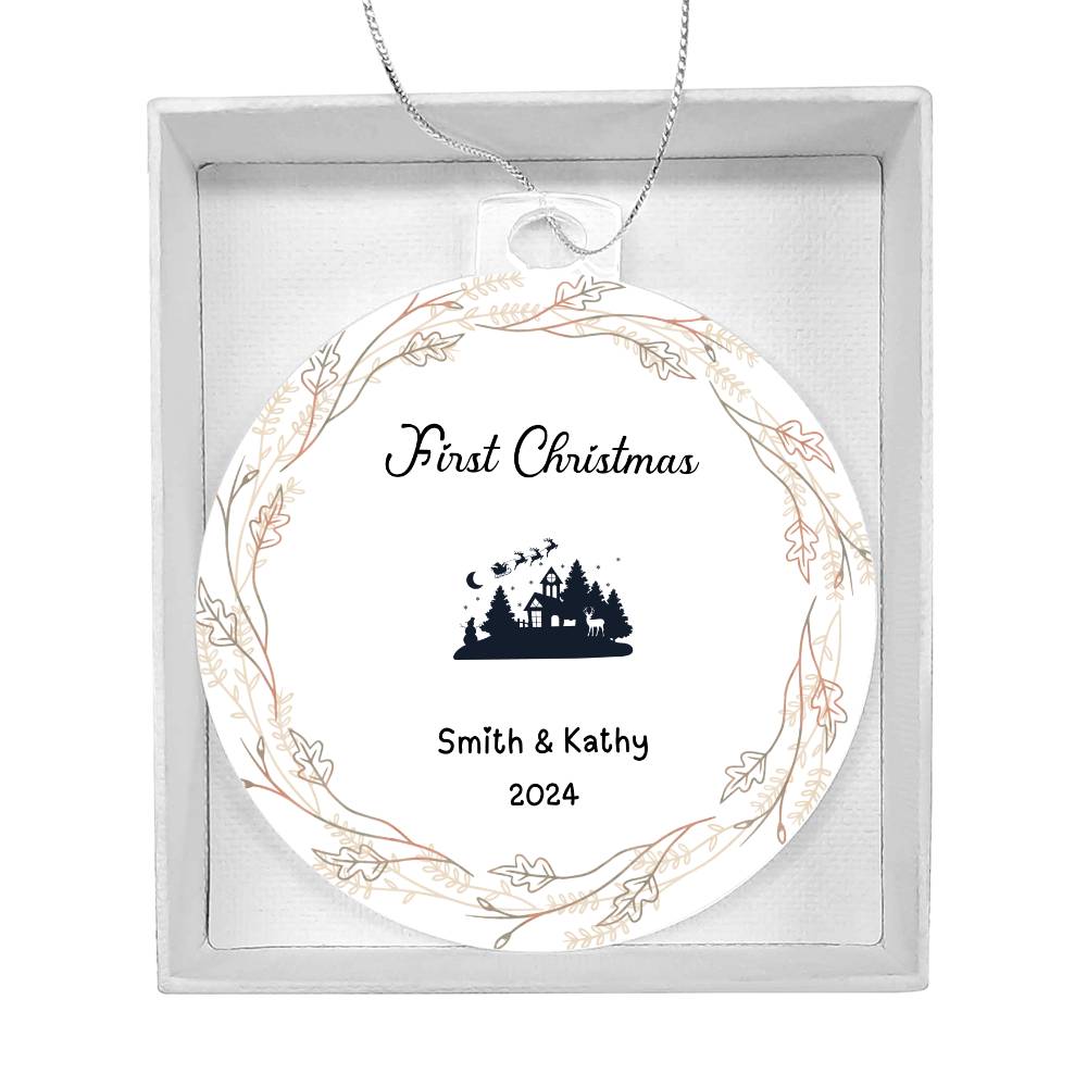 First Christmas New House Ornament, 2024 Christmas Holiday Ornament, Christmas Gifts, First Christmas New House Decoration Couple Gift, Personalised In Our First Home Christmas Ornament