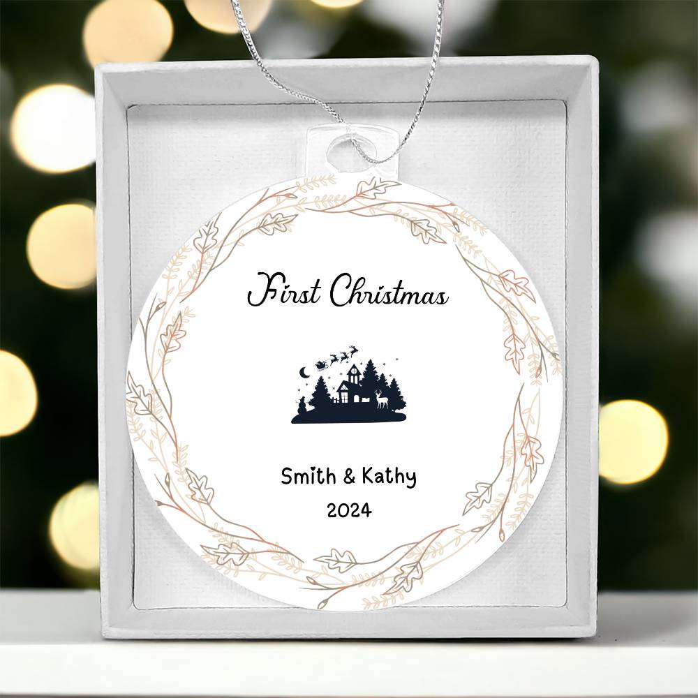 First Christmas New House Ornament, 2024 Christmas Holiday Ornament, Christmas Gifts, First Christmas New House Decoration Couple Gift, Personalised In Our First Home Christmas Ornament