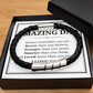 To My Amazing Dad Men's Bracelet - Always Remember You're Braver Than You Believe - Christmas Gifts