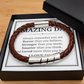 To My Amazing Dad Men's Bracelet - Always Remember You're Braver Than You Believe - Christmas Gifts