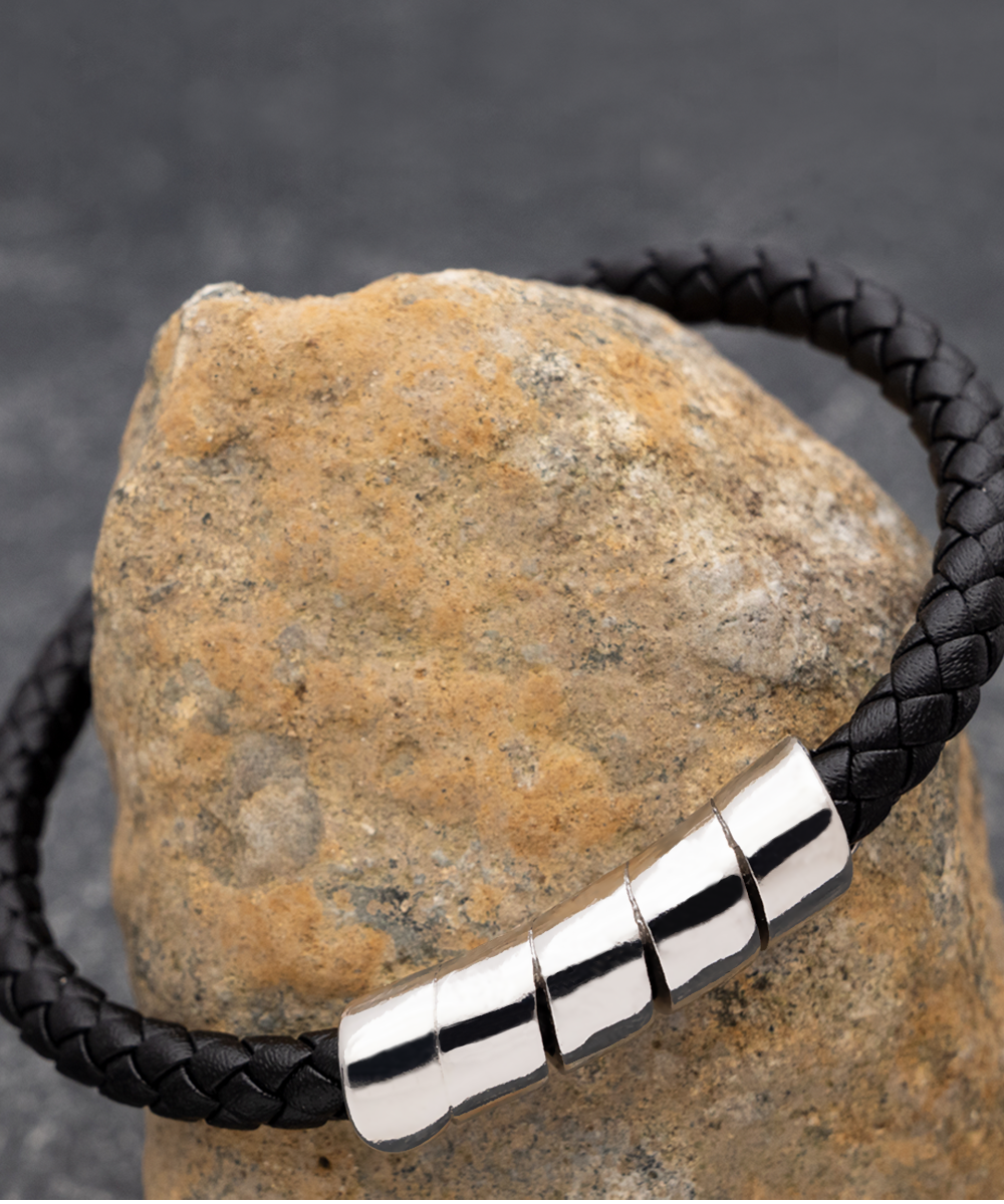 To My Amazing Dad Men's Bracelet - Always Remember You're Braver Than You Believe - Christmas Gifts