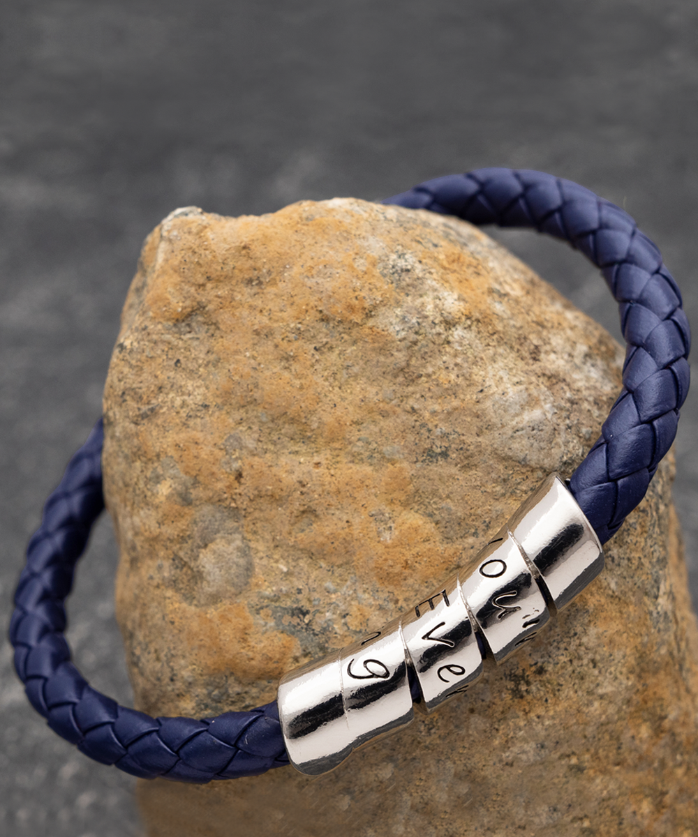 To My Amazing Dad Men's Bracelet - Always Remember You're Braver Than You Believe - Christmas Gifts