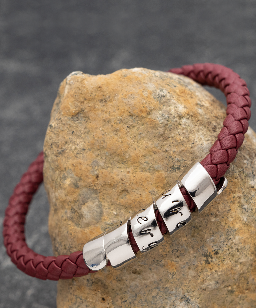 To My Amazing Dad Men's Bracelet - Always Remember You're Braver Than You Believe - Christmas Gifts