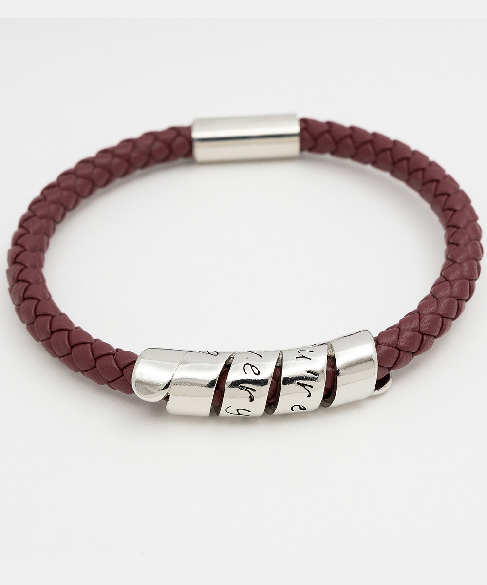 To My Amazing Dad Men's Bracelet - Always Remember You're Braver Than You Believe - Christmas Gifts